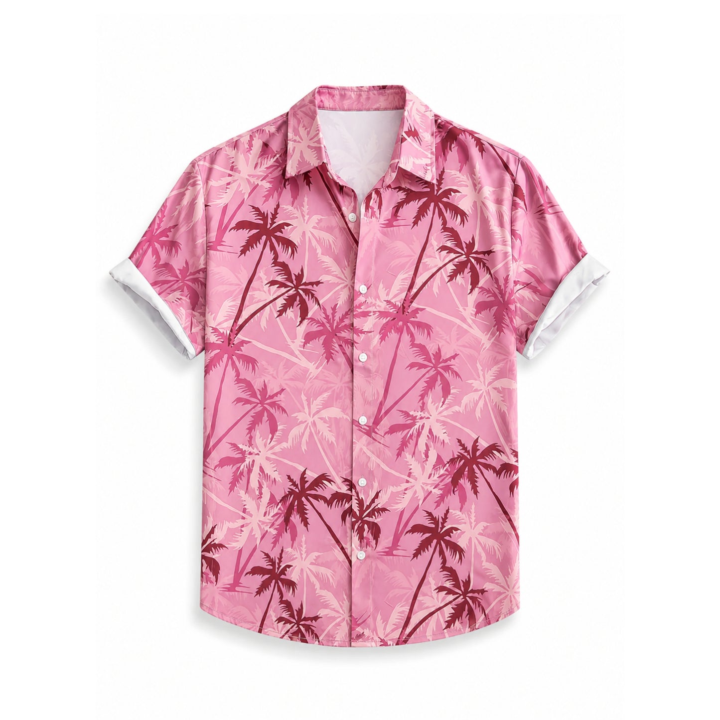 Coconut Tree Pattern Button-Up Shirt