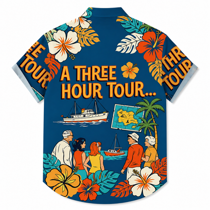 Floral Print Button-Up Hawaiian Shirt