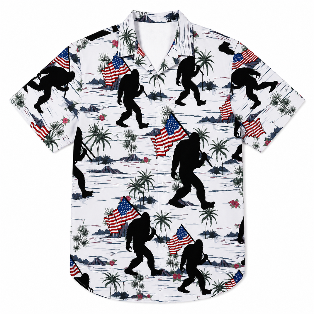 Orangutan Flag Hawaiian Button-Up Shirt