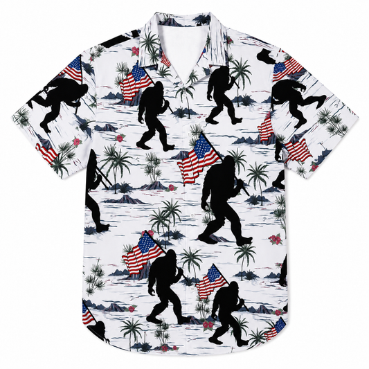 Orangutan Flag Hawaiian Button-Up Shirt