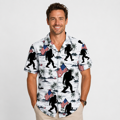 Orangutan Flag Hawaiian Button-Up Shirt