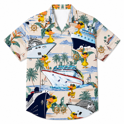 Duck Print Tropical Cruise Button Shirt