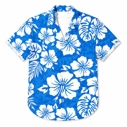Tropical Palm Pattern Hawaiian Beach Shirt