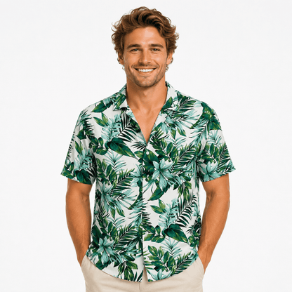 Tropical Leaf Hawaiian Beach Shirt