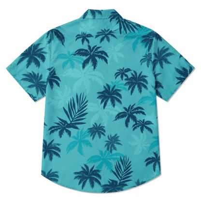 3D Plant Print Beach Shirt