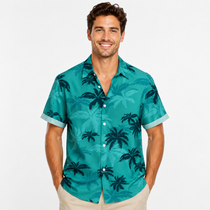 Coconut Tree Summer Casual Button Shirt