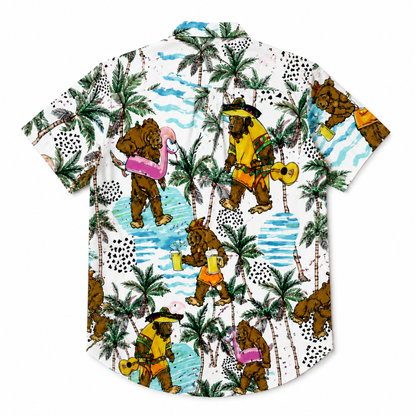 Gorilla Print Hawaiian Beach Shirt