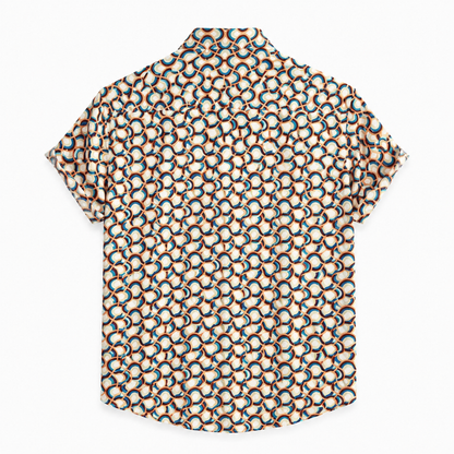 Retro Geometric Circles Hawaiian Shirt