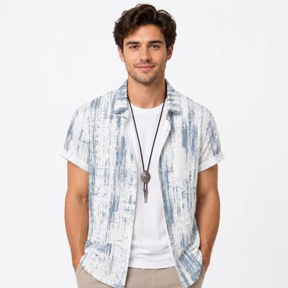 Hawaiian Men's Casual Print Button-Up Shirt