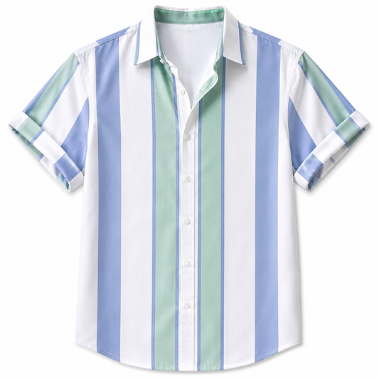 Men's Striped Resort Button-Up Shirt