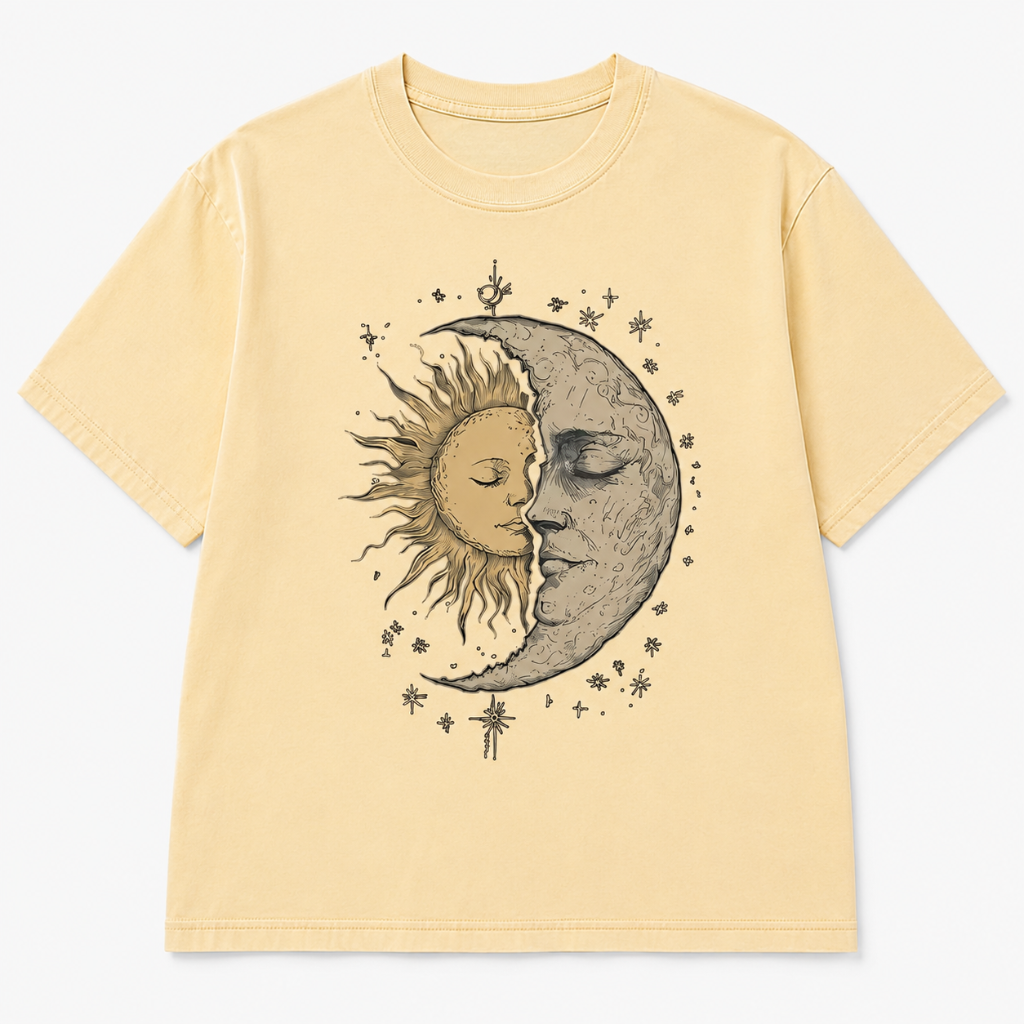 Celestial Moon & Sun Graphic T-Shirt