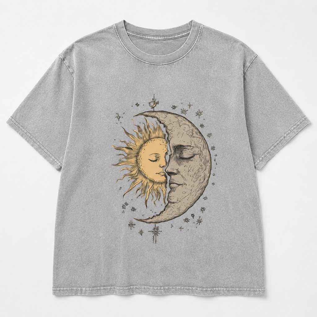 Celestial Moon & Sun Graphic T-Shirt
