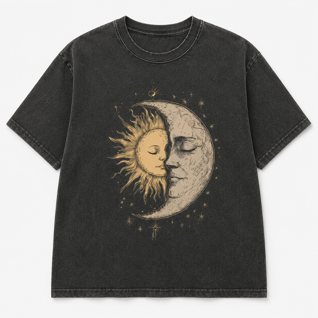 Celestial Moon & Sun Graphic T-Shirt