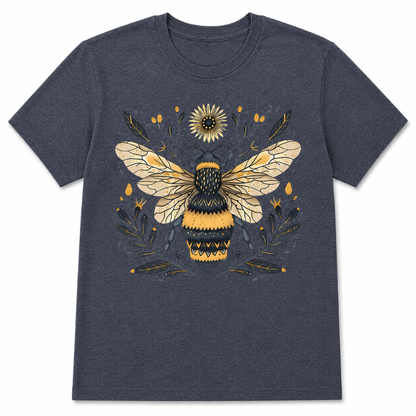 Vintage Bee Botanical Graphic Tee for Women