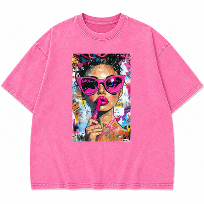 Women's Vintage Washed Art Print T-Shirt