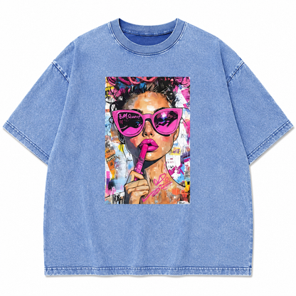 Women's Vintage Washed Art Print T-Shirt