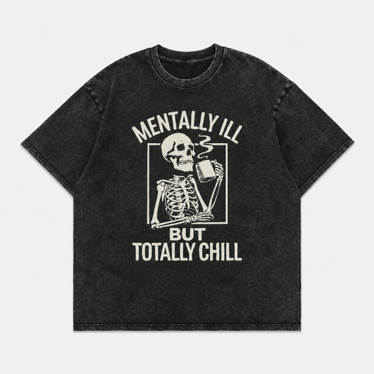 Women's Vintage Washed Skull Graphic T-Shirt