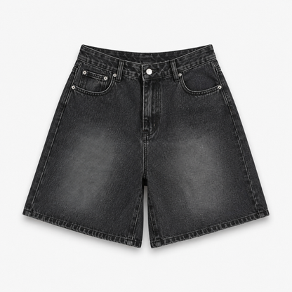 Women's Vintage Wash Wide Leg Bermuda Denim Shorts