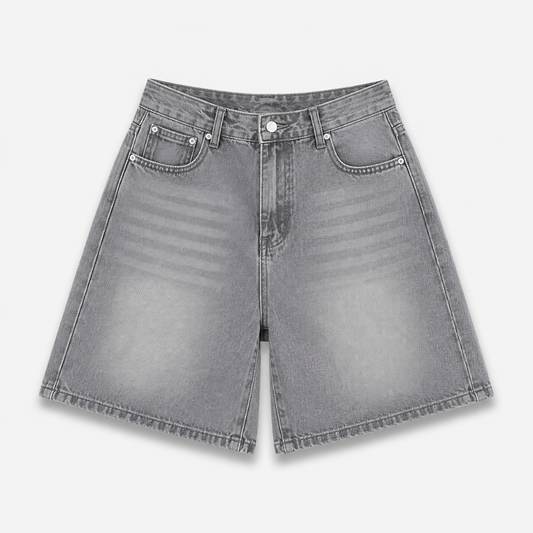 Women's Vintage Wash Wide Leg Bermuda Denim Shorts