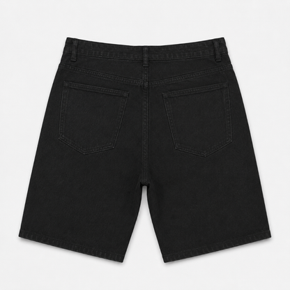 Men's Distressed Printed Denim Shorts