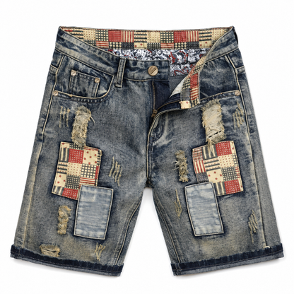 Men's Vintage Ripped Denim Shorts