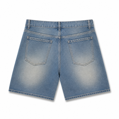 Men's Ripped Wide Leg Denim Shorts