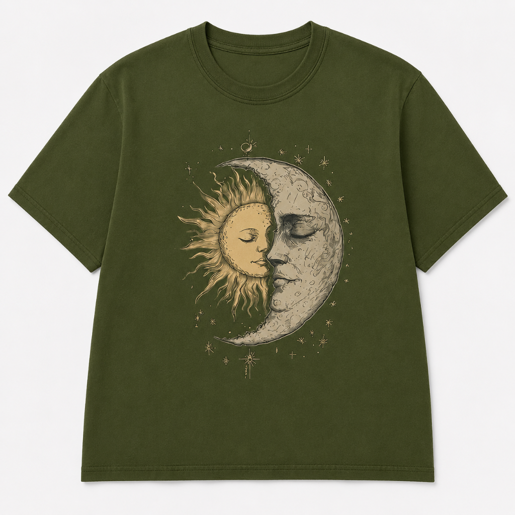 Celestial Moon & Sun Graphic T-Shirt