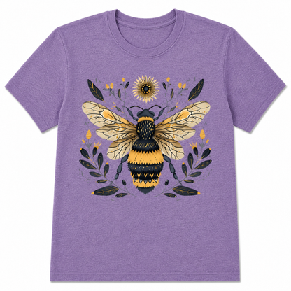 Vintage Bee Botanical Graphic Tee for Women