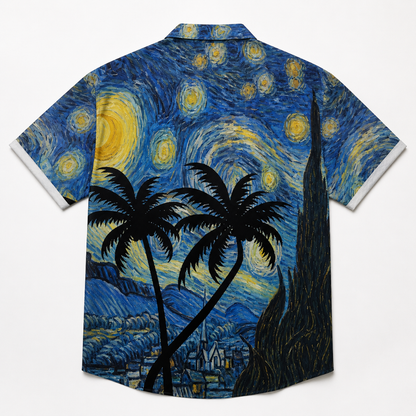 Starry Sky Palm Tree Hawaiian Shirt