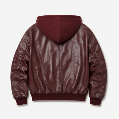 Retro Distressed Washed PU Leather Jacket