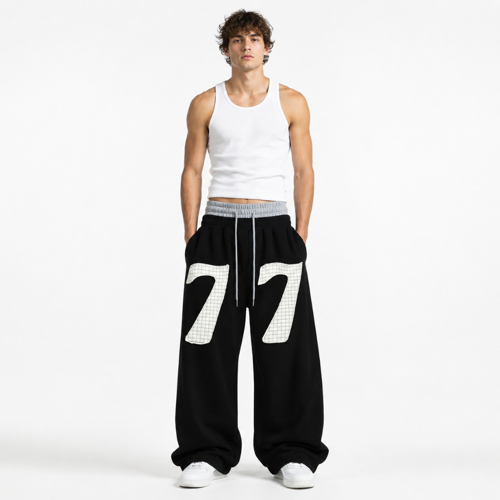 Mens Double Waisted Ruched Sweatpants