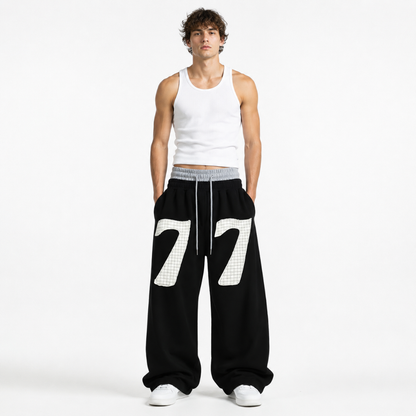 Mens Double Waisted Ruched Sweatpants