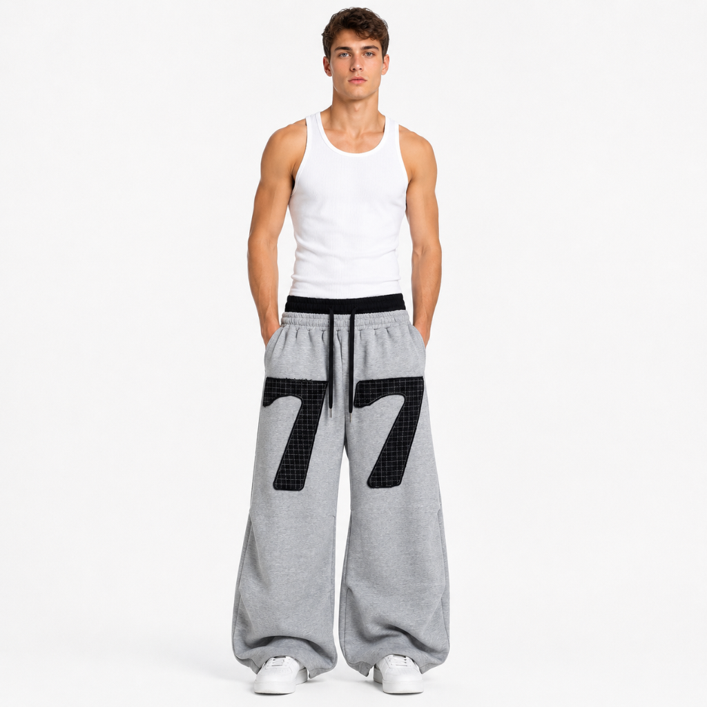 Mens Double Waisted Ruched Sweatpants