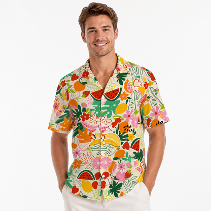 Men’s Tropical Print Casual Summer Shirt