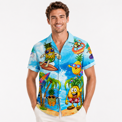 Plus Size Pineapple Beach Hawaiian Shirt