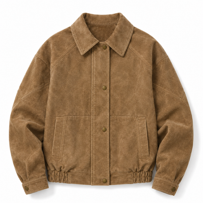 Vintage Faux Leather Oversized Bomber Jacket