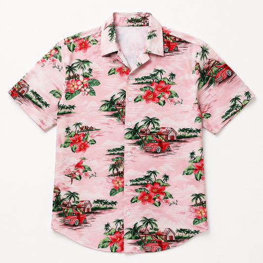 Cotton Sailing Beach Palm Tree Shirt