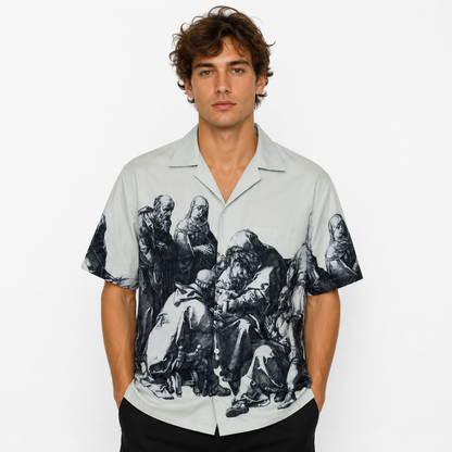Renaissance Sketch Art Cuban Shirt