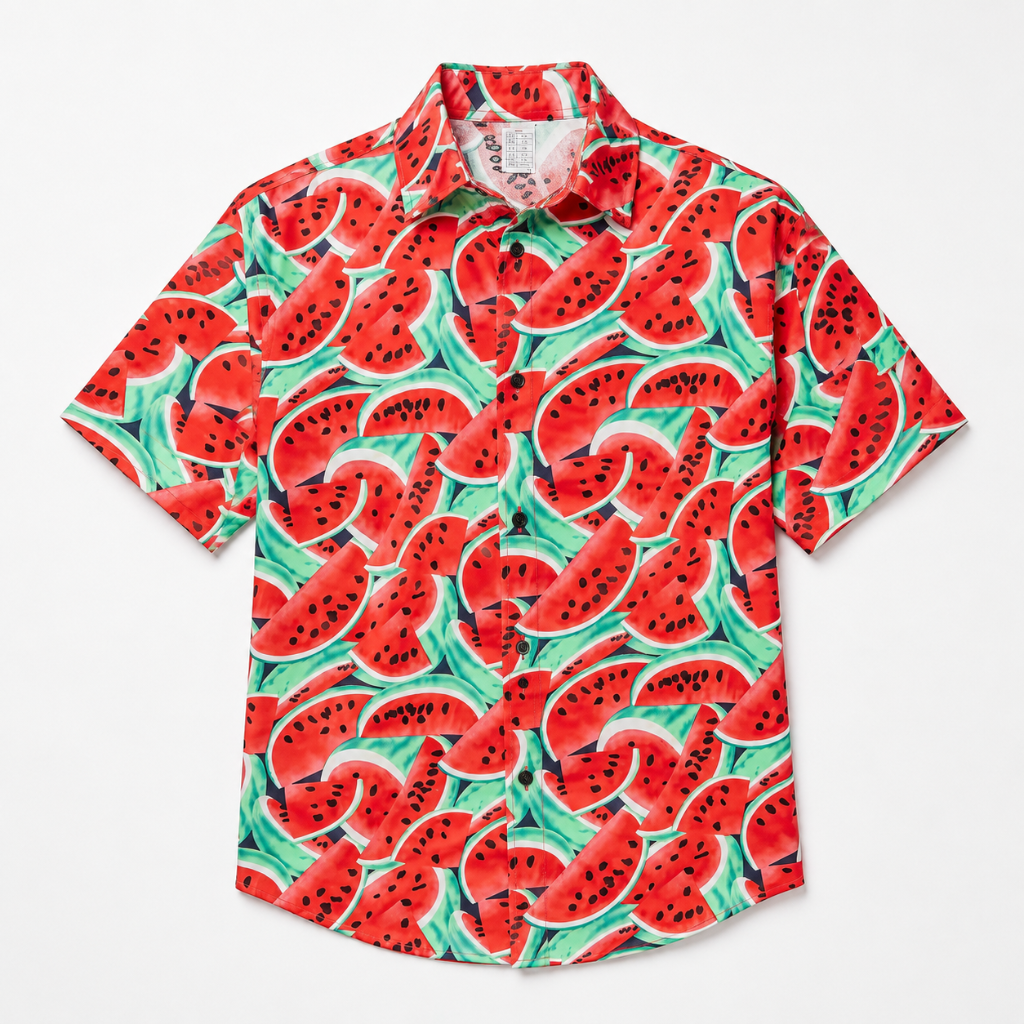 Watermelon Print Tropical Casual Summer Shirt