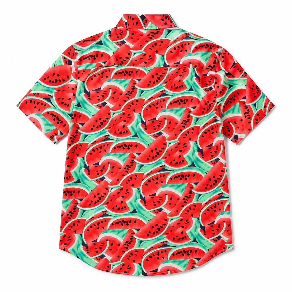 Watermelon Print Tropical Casual Summer Shirt