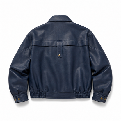 Vintage Faux Leather Oversized Bomber Jacket