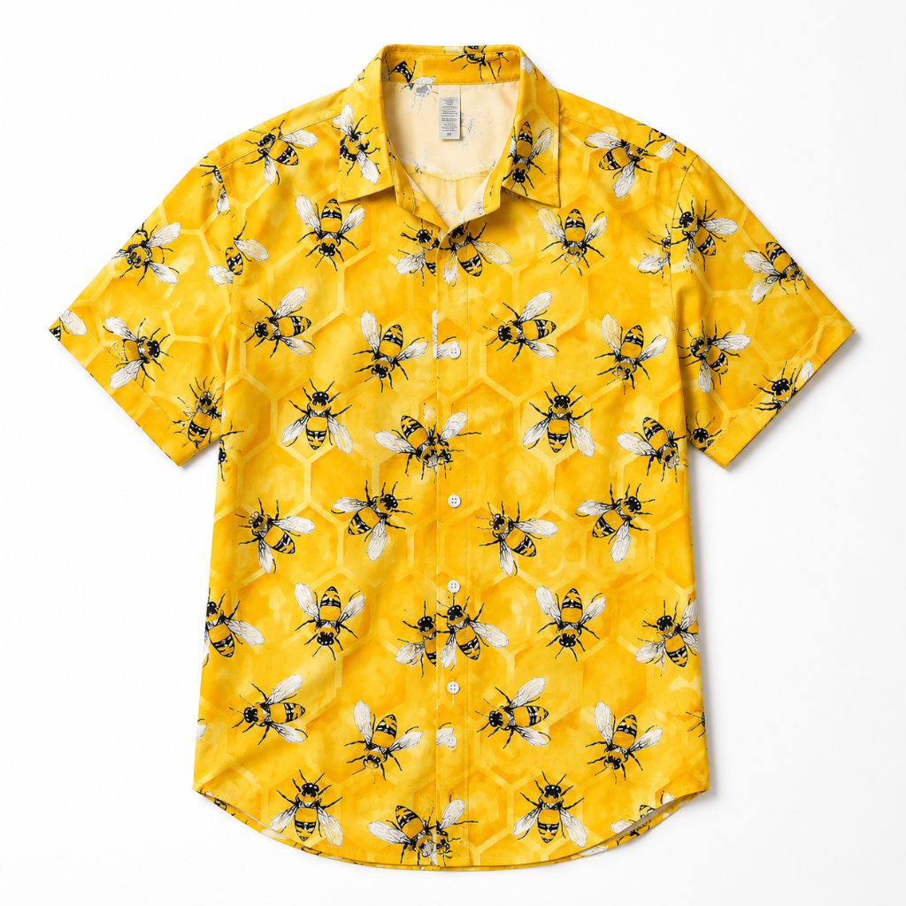 Plus Size Honey Bee Hawaiian Shirt