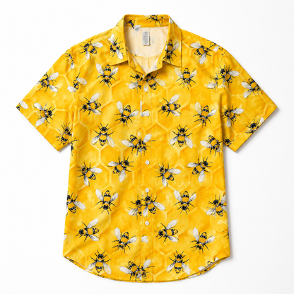 Plus Size Honey Bee Hawaiian Shirt