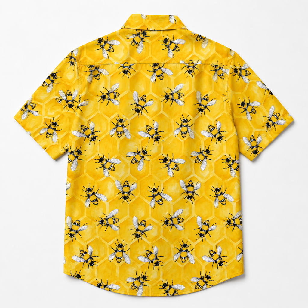 Plus Size Honey Bee Hawaiian Shirt