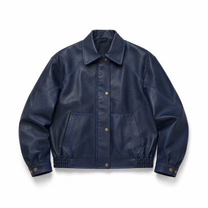 Vintage Faux Leather Oversized Bomber Jacket