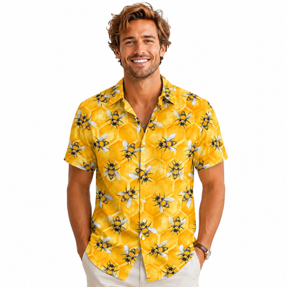 Plus Size Honey Bee Hawaiian Shirt