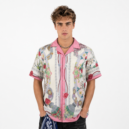 Floral Satin Cuban Shirt