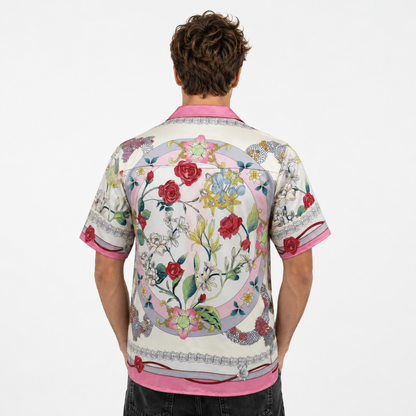 Floral Satin Cuban Shirt