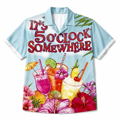 Tropical Cocktail Beach Vacation Hawaiian Shirt