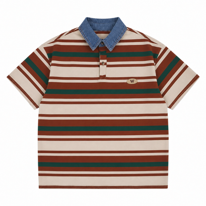 Vintage Striped Men's Polo Shirt